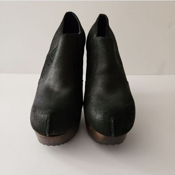 Rachel Comey Black Suede Platform Heeled Booties Size 9 - Picture 5 of 6